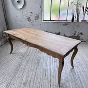 Table de ferme merisier pieds galbés XIXème