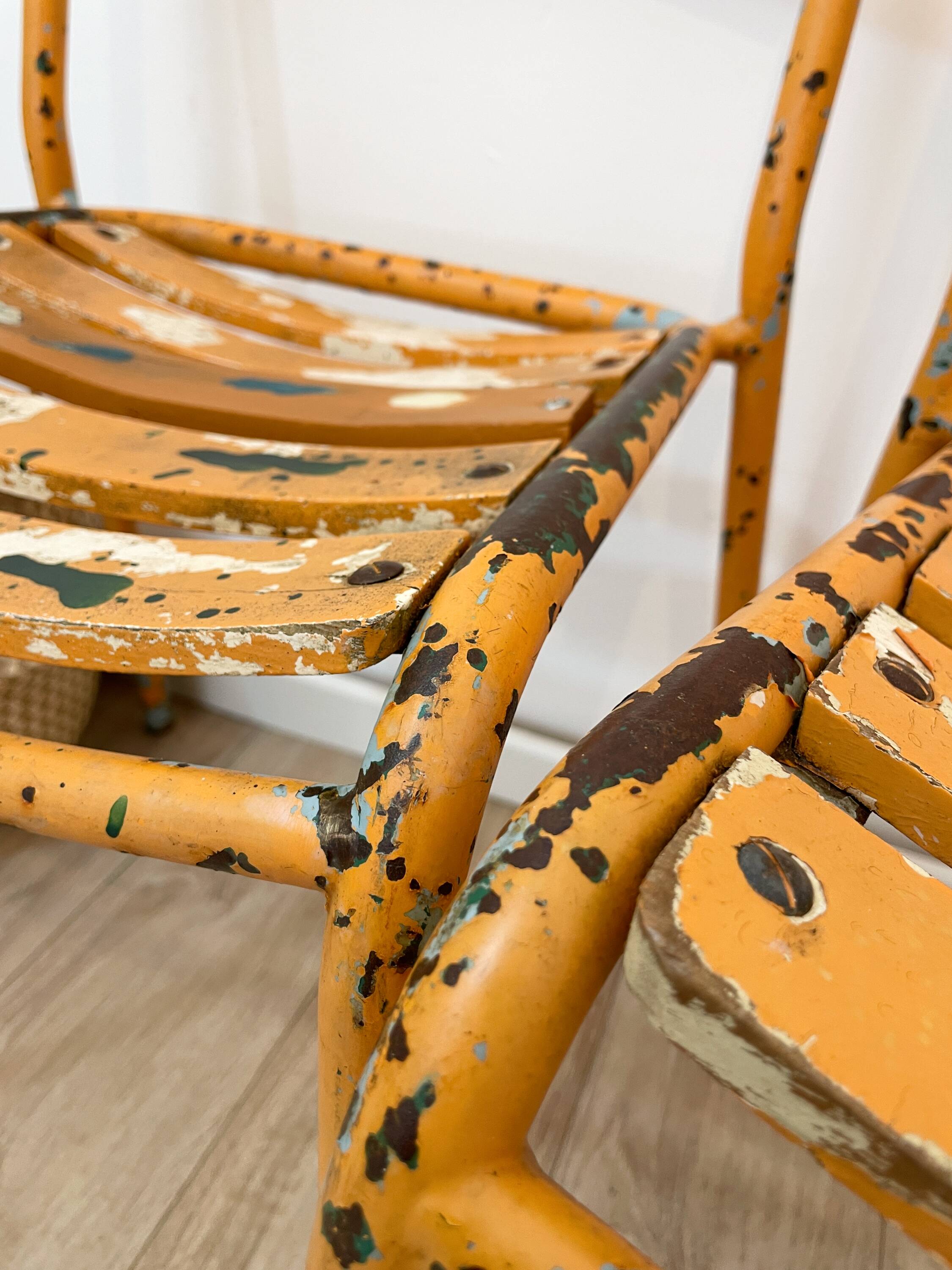 Pair of vintage bistro chairs "Street Art"