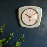 Vintage ceramic clock silent wall clock "Elbor green celadon"