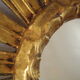 Vintage sun mirror in wood and gold resin 43 cm