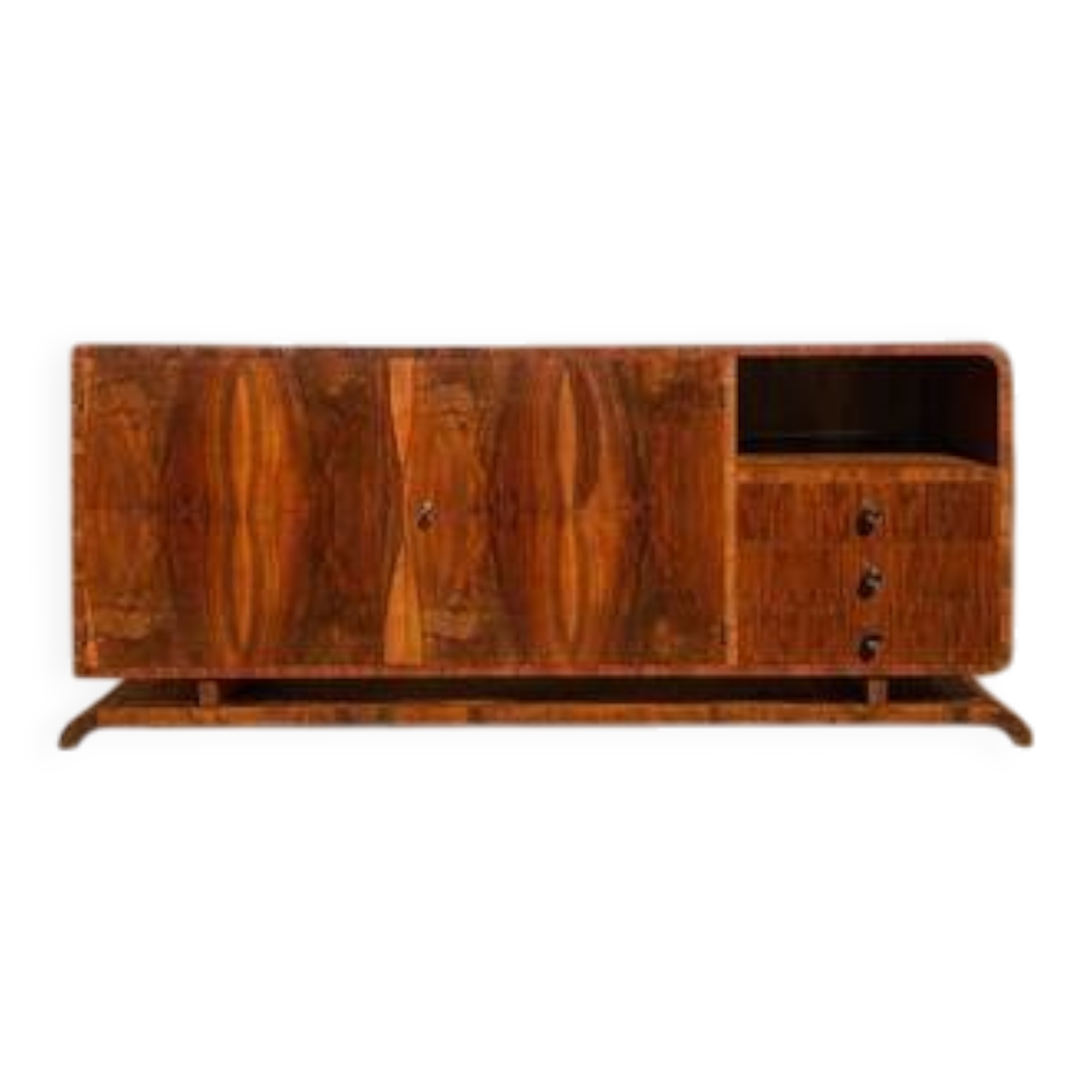 Art Deco walnut sideboard / cabinet, 1930s–1940s, Central Europe