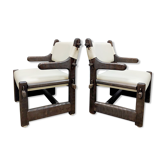2 midcentury armchairs sculptural nature