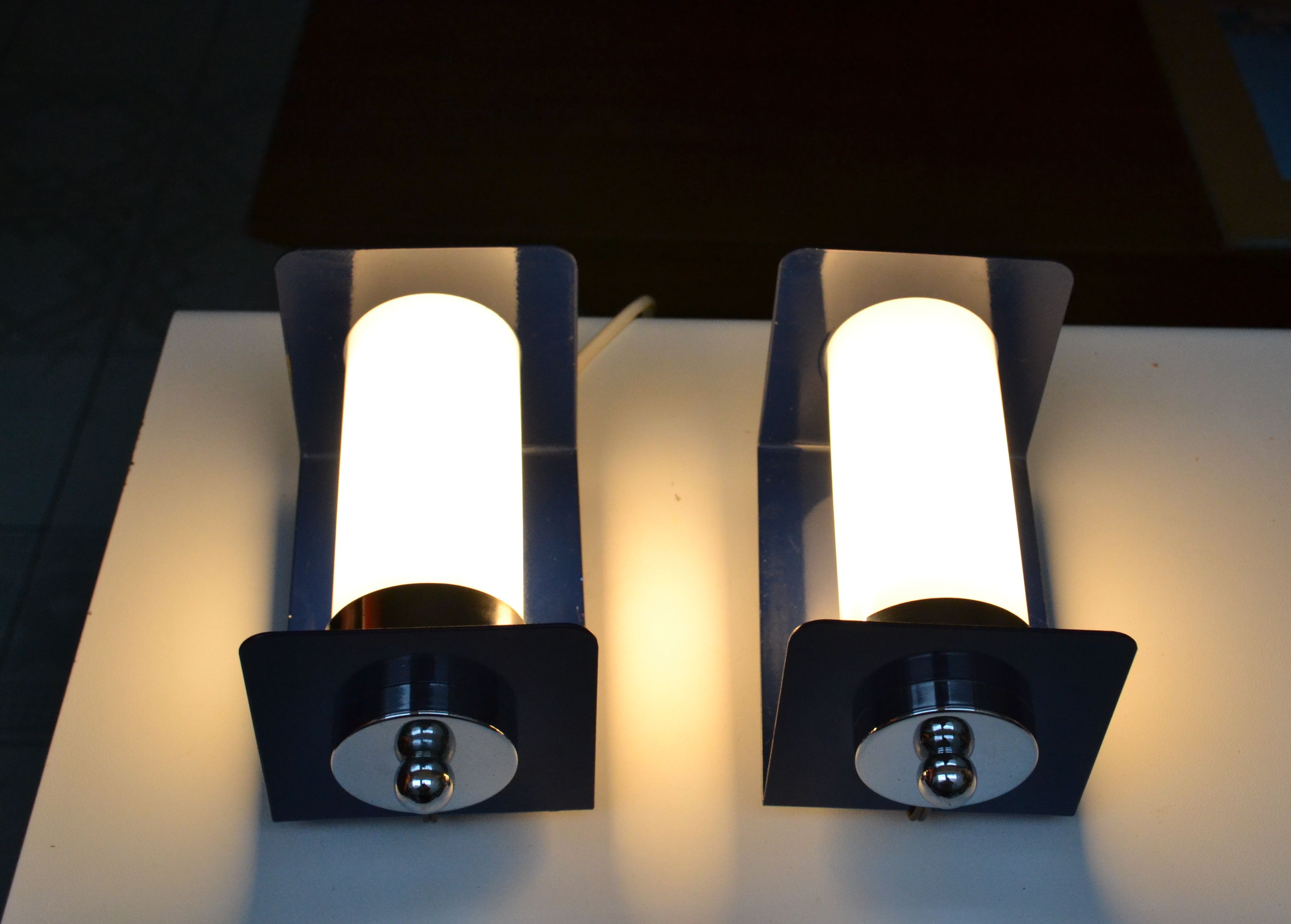 Pair of vintage sconces 70s Delmas
