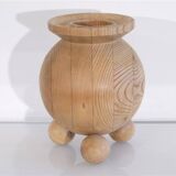 Large handmade wooden candle holder from the 1950s