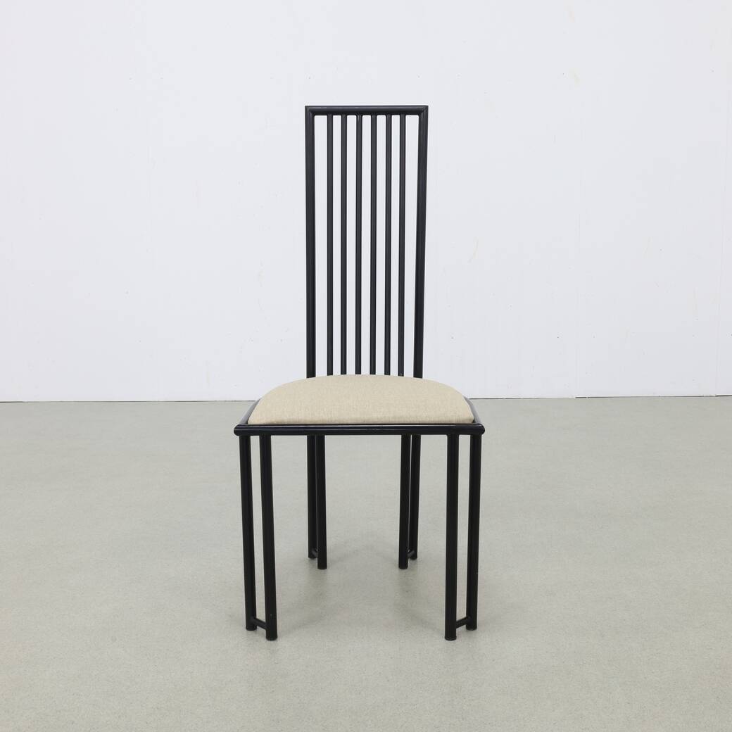 6x Postmodern Dining Chair, 1980s NEW upholstery