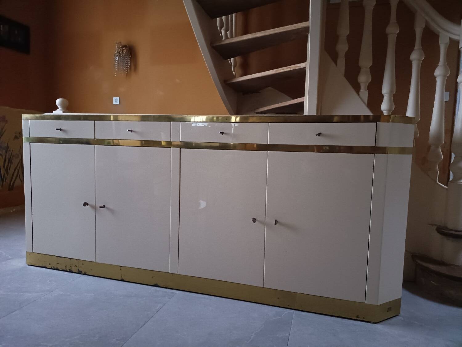 Enfilade with 4 doors signed Jean Claude Mahey