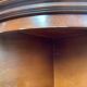 Quarter-round corner display cabinet in solid wood