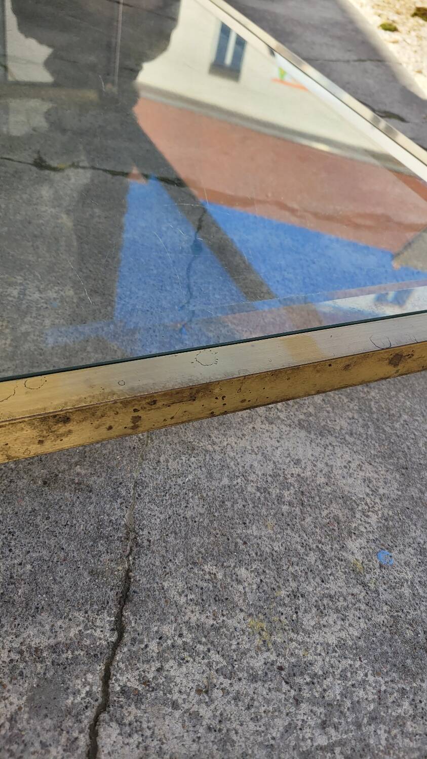 Jansen style brass designer coffee table - 1970s