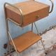 Table chevet vintage métal bois