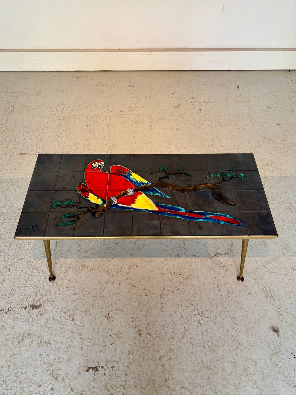 Vintage ceramic coffee table signed Denisco – 1960s/70s