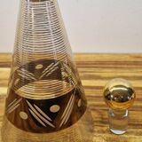 Art Deco style glass carafe with gold decoration