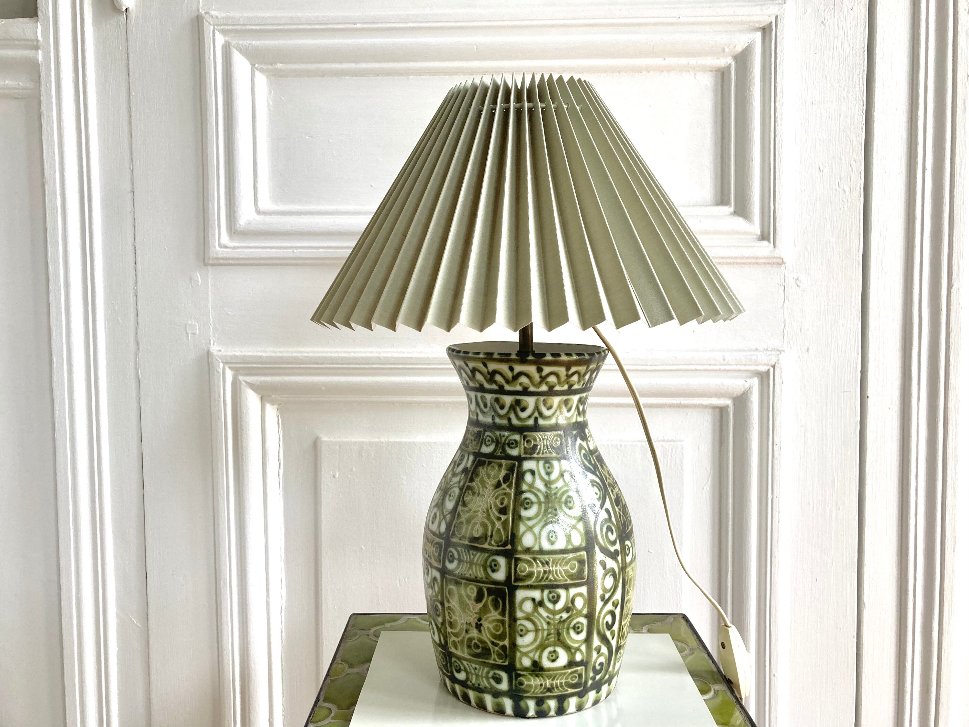 Ceramic lamp signed André Horellou 1960 Keraluc