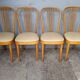 4 designer chairs in bent beech ep 1950 Italy