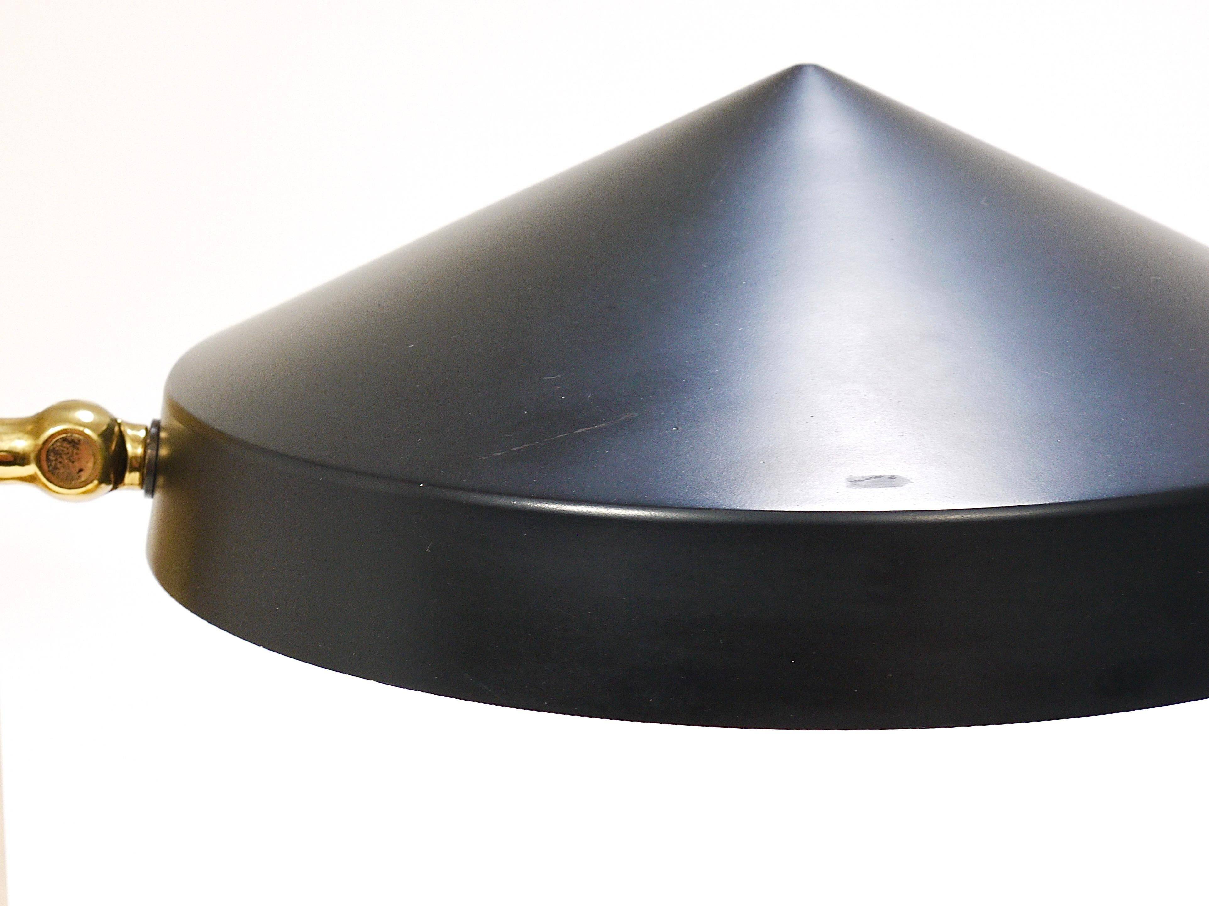 Mid-century table or desk lamp in black brass, Austria, 1960s.