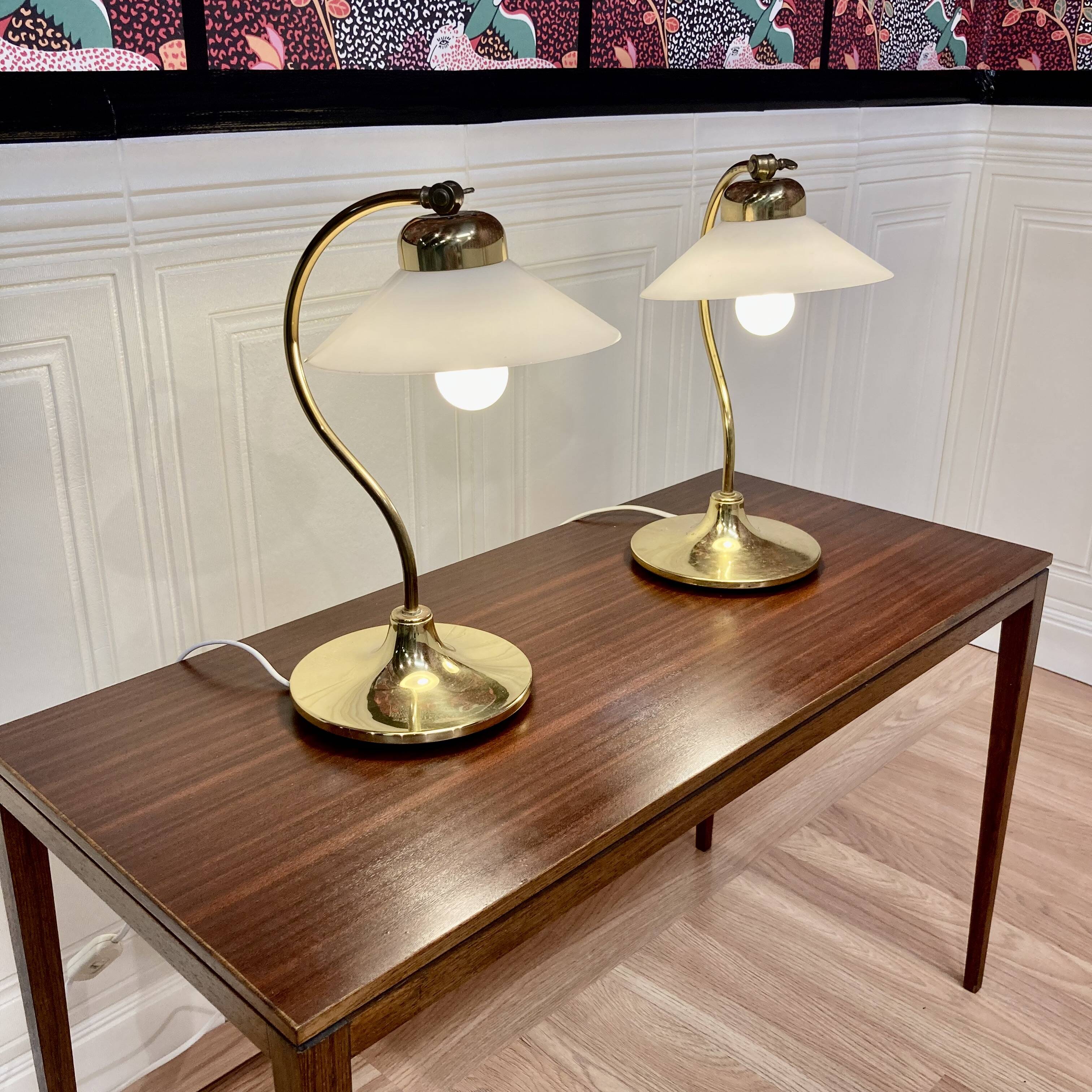 Pair of large scandinavian design lamps from the 1960s.