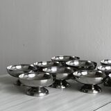 12 coupelles sur pied en inox style Letang Remy