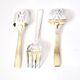 Set of 3 modernist 1950s dessert cutlery in silver by RENEKA.