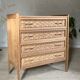 Commode vintage en chêne et rotin