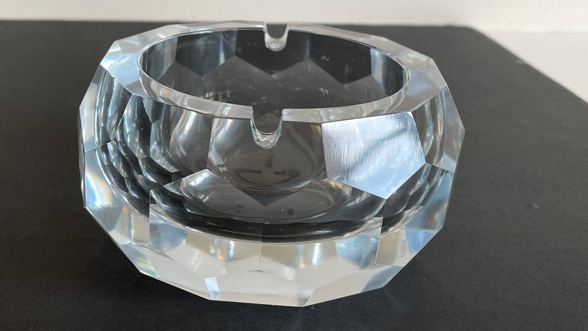 Vintage Multifaceted Crystal Ashtray