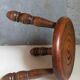 Low tripod stool in vintage turned solid wood