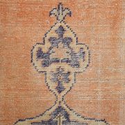Orange & navy blue turkish vintage rug