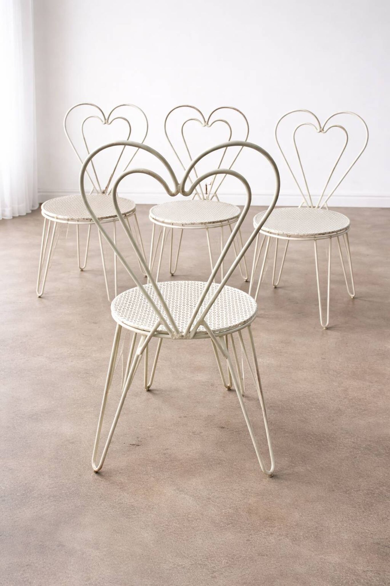 Garden chair "Cœur" attributed to Mathieu Matégot, perforated metal, years