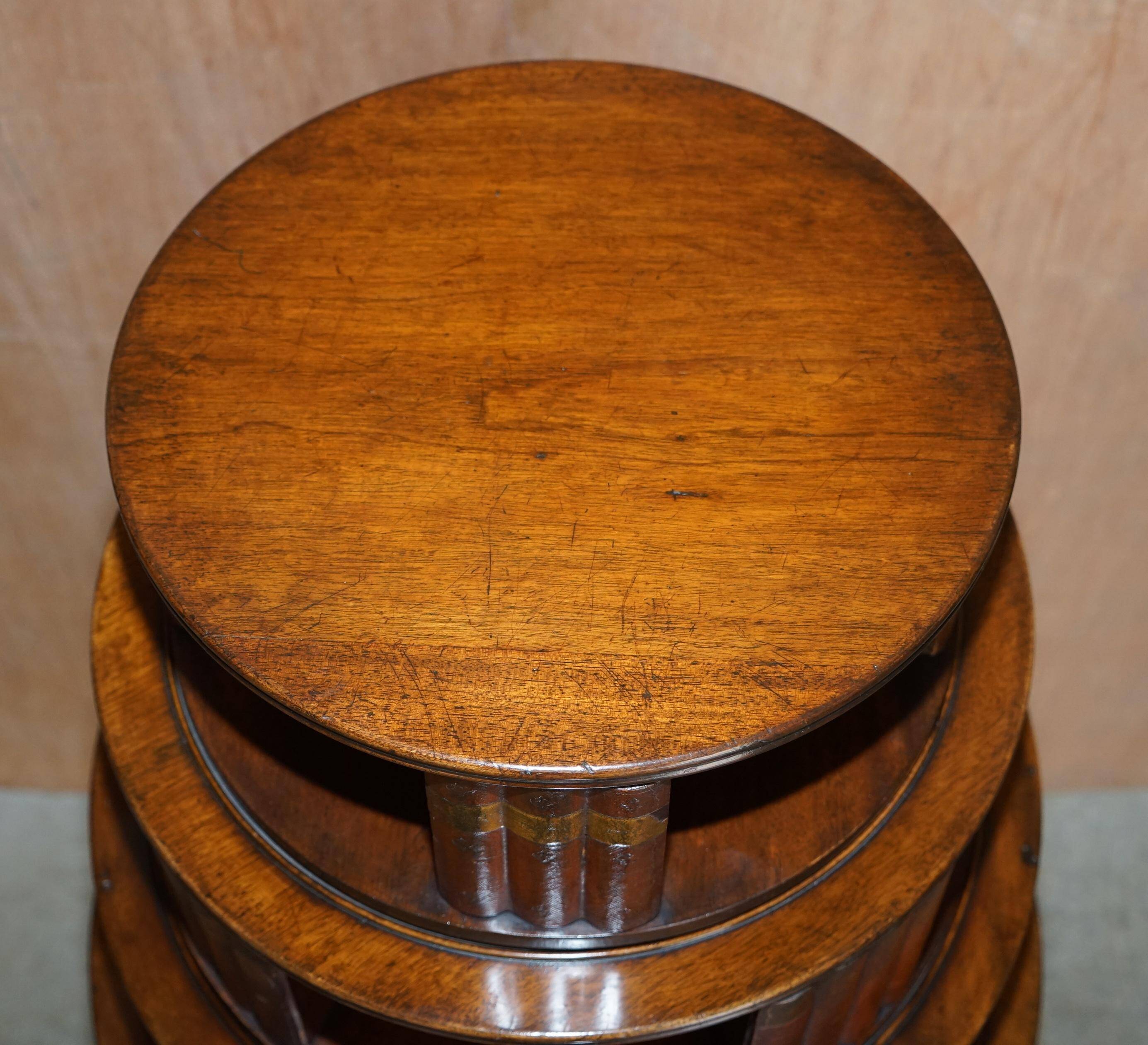 Restored hardwood revolving library circa 1810 Regency