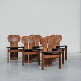 Set of Six 'Africa' Mid-Century Italian Dining Chairs by Scarpa