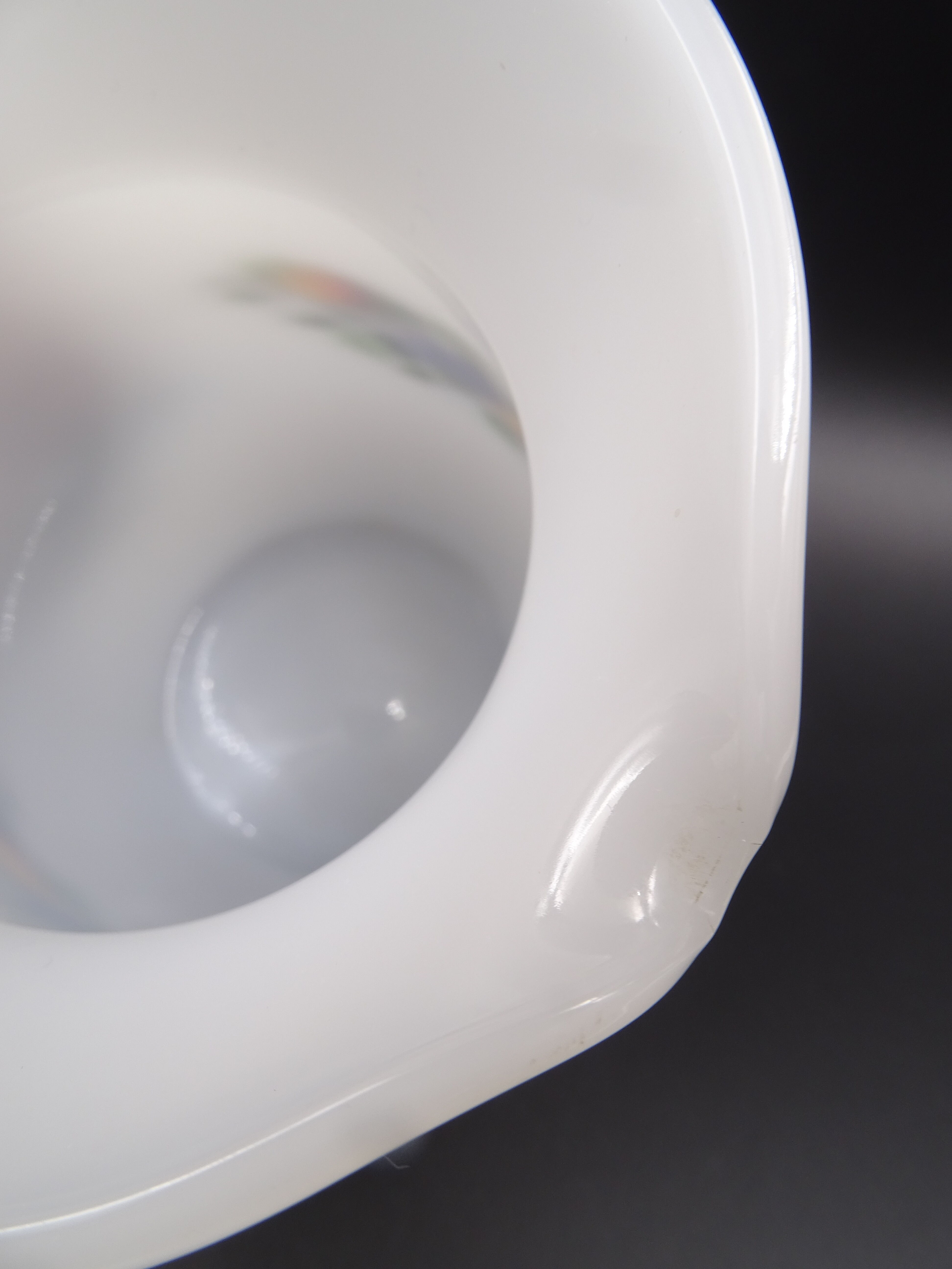 Pitcher or broc in opaline Arcopal fruit décor 1970