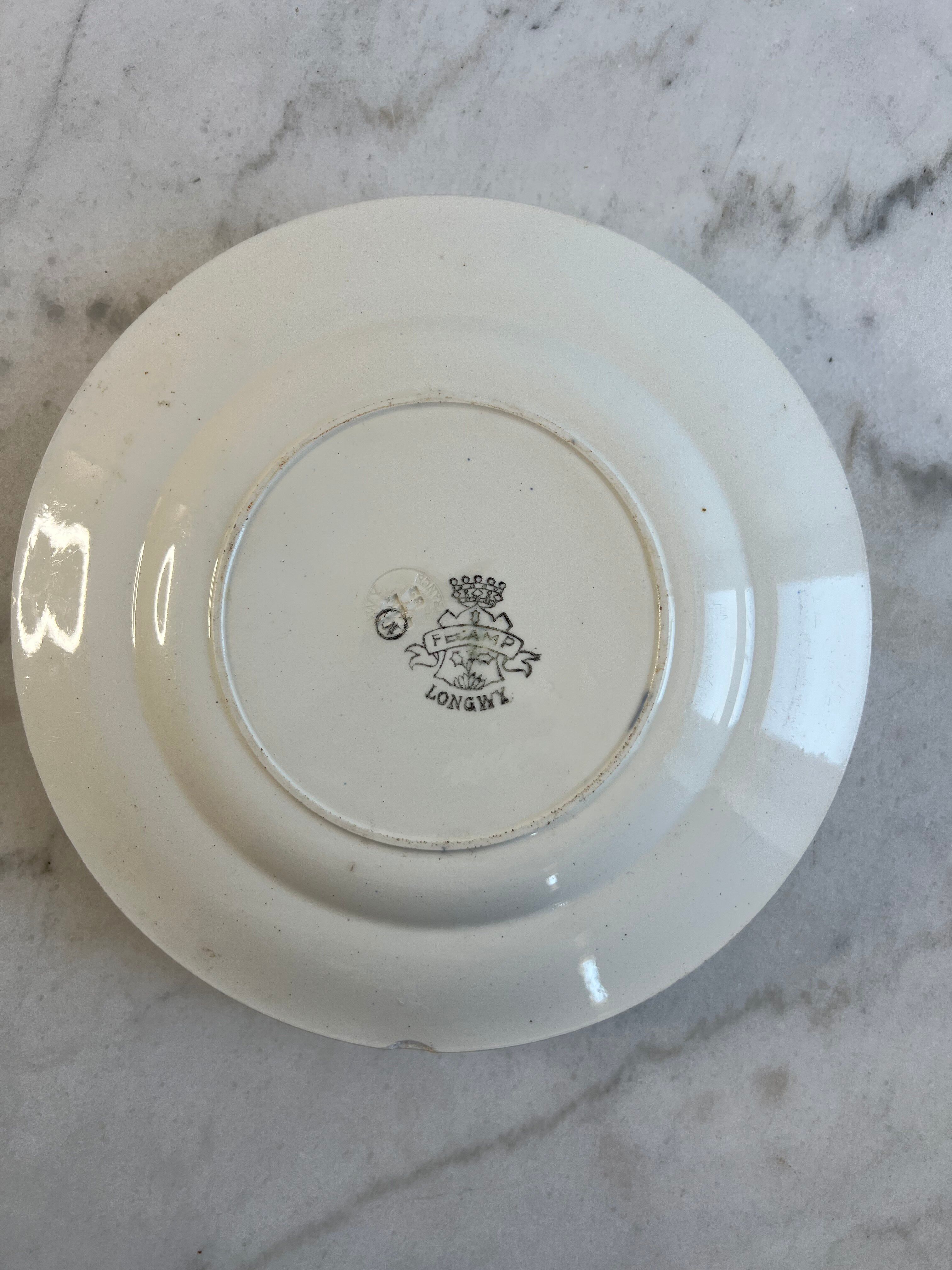 2 assiettes plates Longwy Fecamp en terre de fer
