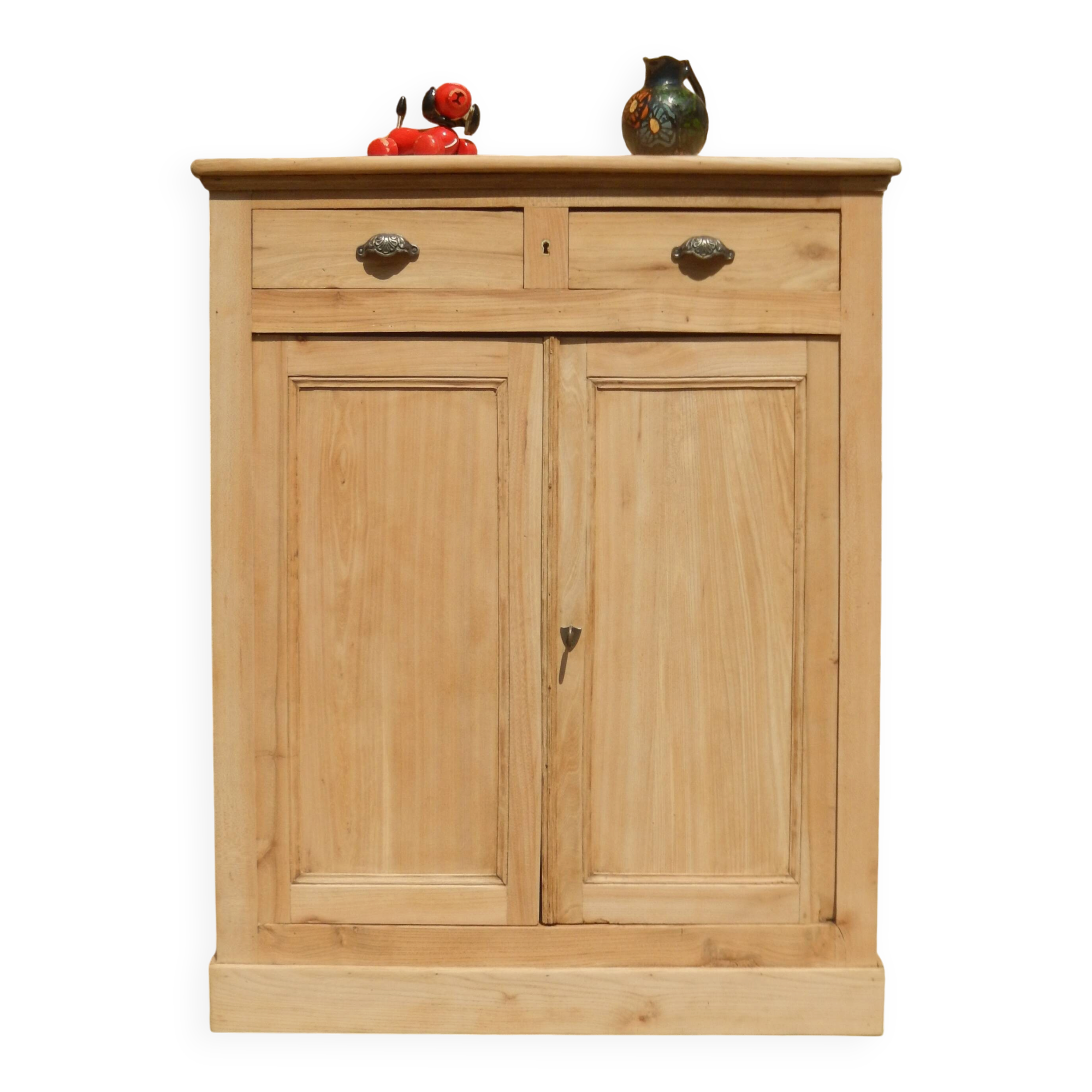 Superb antique Parisian sideboard in solid ash, industrial furniture style.