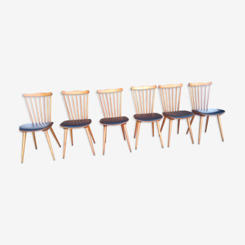 Serie de 6 chaises bistrot menuet