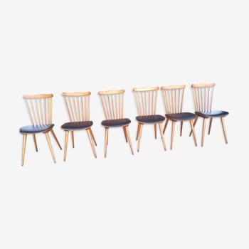 Series of 6 chairs bistrot menuet