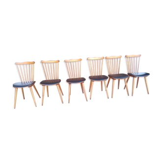 Series of 6 chairs bistrot menuet