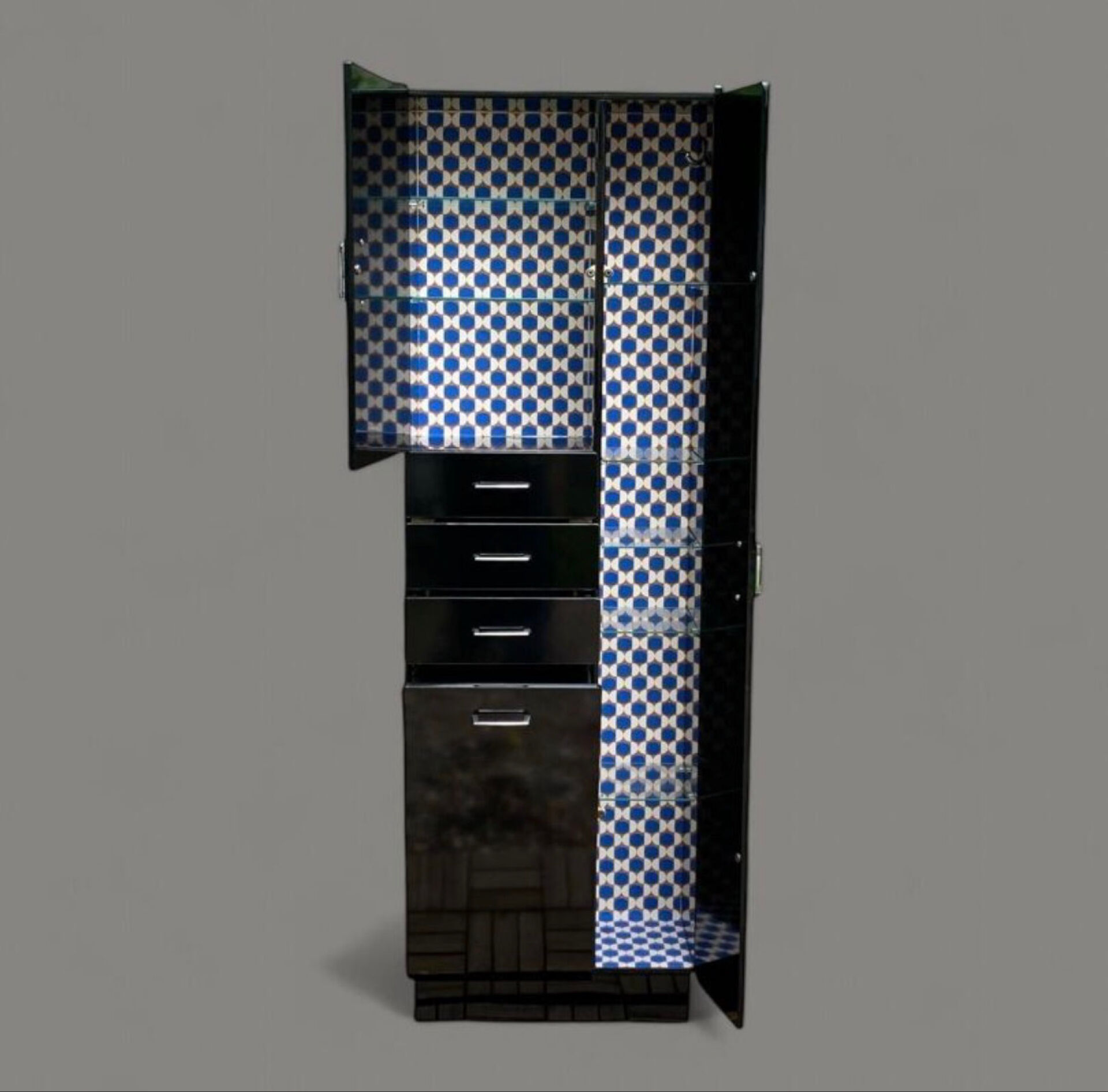 Satin black vintage wardrobe 1970