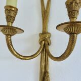 Paire d'appliques en bronze, noeuds et glands, édition Peris Andreu, 1970