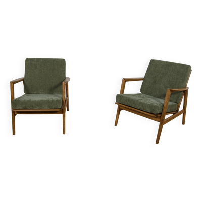 Fauteuils modèle 300-139 de l'usine Swarzędz, années 1960, lot de 2