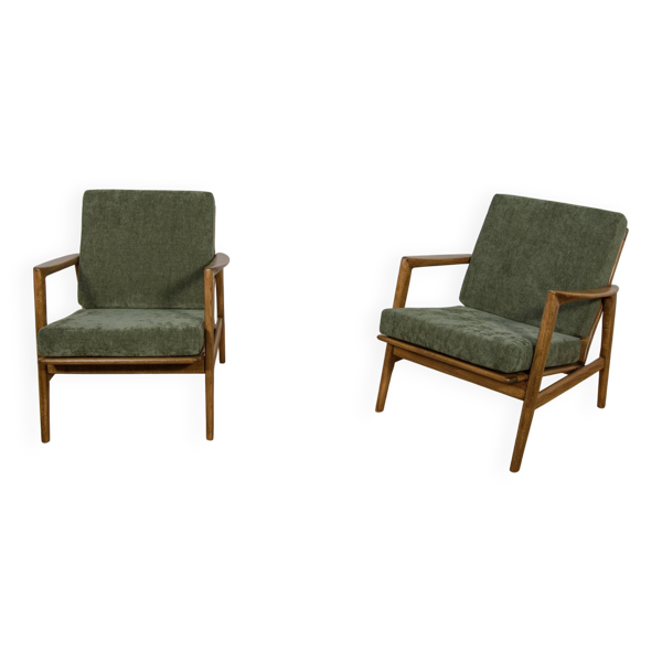 Fauteuils modèle 300-139 de l'usine Swarzędz, années 1960, lot de 2