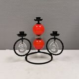 Wrought iron candle holder for 4 candles. by Erik Höglund in the 1960s