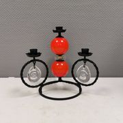 Wrought iron candle holder for 4 candles. by Erik Höglund in the 1960s