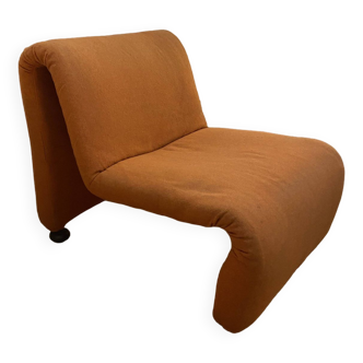 60s manner of Etienne Fermigier orange armchair