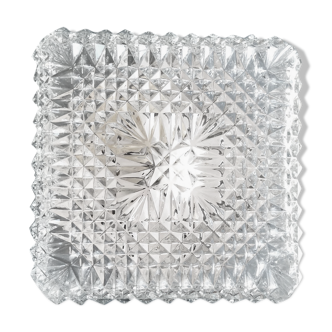 Square ceiling lamp in molded glass