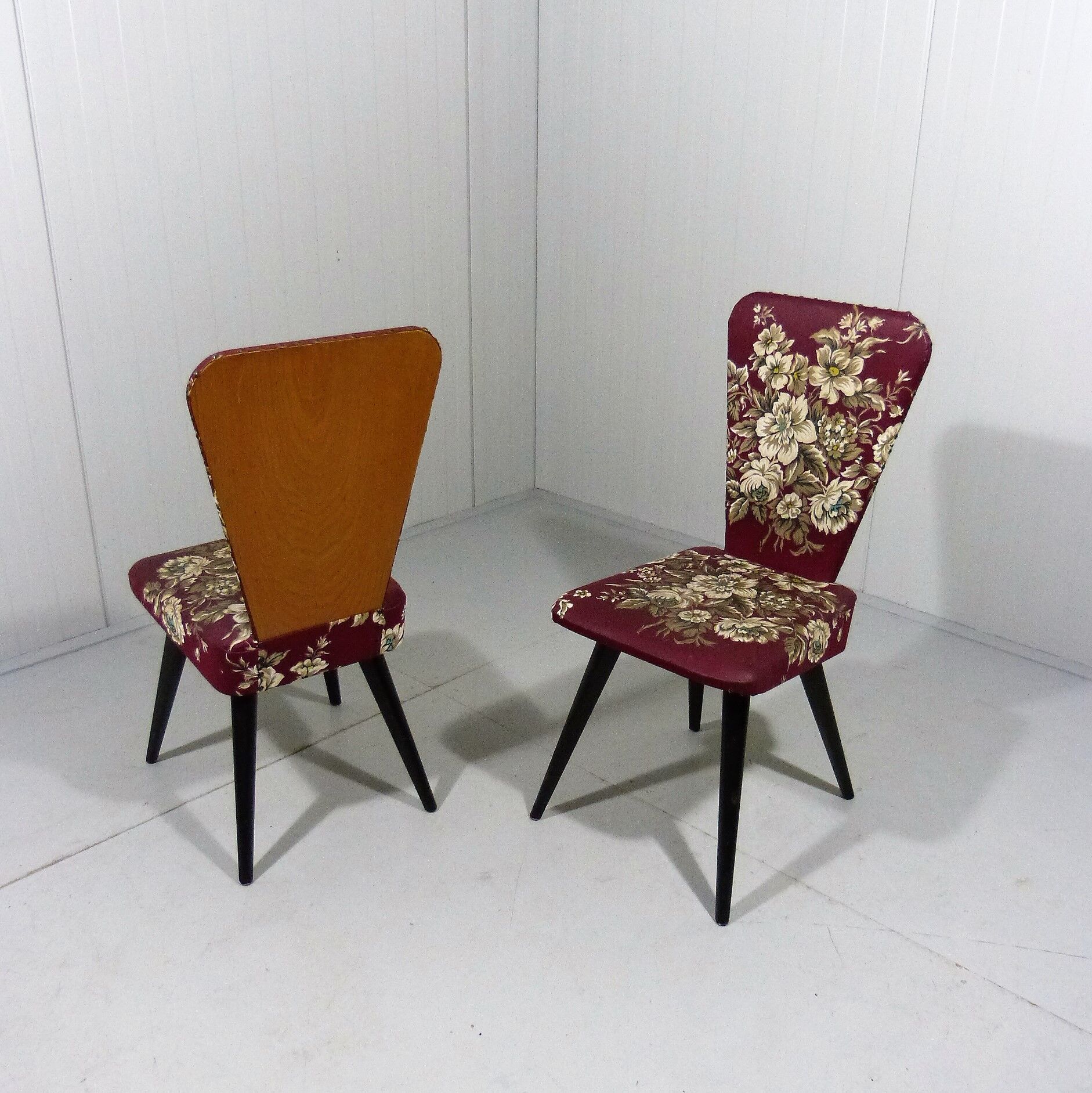 Set of 2 flower side chairs 1950’s