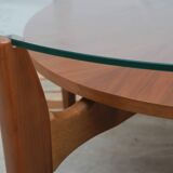 1960s coffeetable in walnut and glass