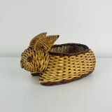 Vintage wicker rabbit basket