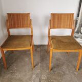 Pair of velvet chairs and canning