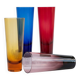 Four handmade colored tall glasses