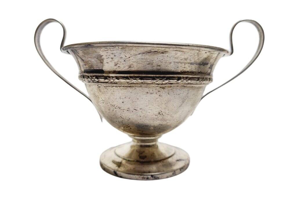 Bol à sucre en argent Art Déco, années 1950
