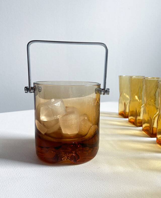 Seau à glace verre fumé Pierre Schneider