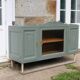 Renovated vintage sideboard with khaki paint – Haussmann chic & bohemian style